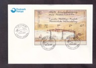Wyspy Owcze - 1986 rok - FDC Koperta - znaczki nr 133-135 - mini arkusz