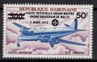**GABON - NADRUK - SAMOLOT, KRZYŻ MALTAŃSKI