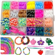 Duży zestaw do robienia bransoletek z gumek gumki LOOM BANDS + akcesoria