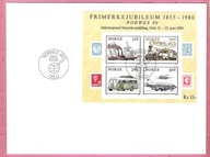 Norwegia 1980, FDC ark. transport poczty, statek, kolej, autobus, samolot