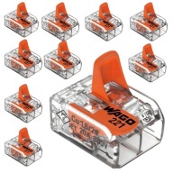10x szybkozłączka instalacyjna 2x0,2-4mm2, 221-412 drut/linka - Wago