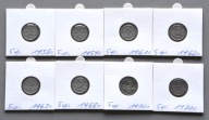 PRL 5 GROSZY 1958-1971 W HOLDERACH ZESTAW 8 SZT.