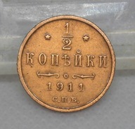 Rosja 1/2 Kopiejki 1911 rok