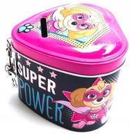 Skarbonka metalowa z kłódką serce Psi Patrol