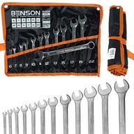 Zestaw Kluczy Płasko-Oczkowych 6-22 mm 12 szt. BENSON Stal Wzmacniana Etui
