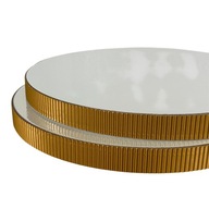 Podkład pod tort STYRODUR BIAŁY 30 cm ZŁOTY BOK Karbowany " Fala Złoty Mat”