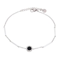 59104 Bransoletka srebrna stal chirurgiczna motyw zegara