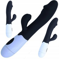 WIBRATOR Z SILIKONU MEDYCZNEGO ZE STYMULATOREM