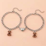 BRANSOLETKI MAGNETYCZNE DLA PAR - BRĄZOWE MISIE 2szt