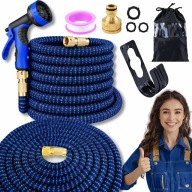 WĄŻ OGRODOWY ROZCIĄGLIWY 45M ELASTYCZNY + PISTOLET ZRASZACZ + ZŁĄCZKI