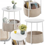 STOLIK OKRĄGŁY KAWOWY STÓŁ Z KOSZEM DO SALONU NOWOCZESNY STABILNY LOFT 50cm