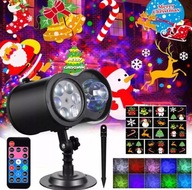 ŚWIĄTECZNY RZUTNIK PROJEKTOR LASEROWY LED NA DOM NA ŚCIANĘ NA PILOT IP65