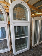 OKNO Drewniane Sosnowe Łukowe Szprosy 81x210cm białe