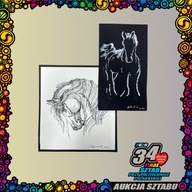 Zestaw obrazów "Konie w czerni i bieli" - Aukcje 34. Finał WOŚP
