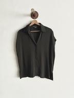 Vince Jedwabna Szara Ciemna Koszula z krótkim rękawkiem