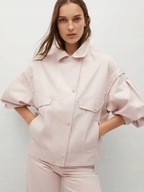 M A N G O kurtka jeansowa oversize bomberka boyfriend pudrowa różowa boho