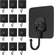 12SZT MOCNE HACZYKI SAMOPRZYLEPNE 30KG CZARNE BEZ WIERCENIA WODOODPORNE