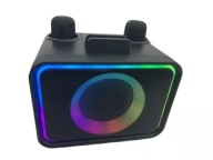 Głośnik Bluetooth Karaoke K26 LED + 2 Mikrofony Bezprzewodowe USB/AUX