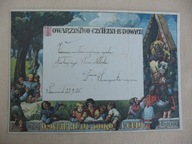 OŚWIATA LUDU DOKONA CUDU przedwojenny TELEGRAM PATRIOTYCZNY POZNAŃ 1925