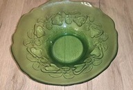 Talerz ozdobny, szklany na owoce ciasto