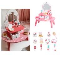 TOOKY TOY Różowa Drewniana Toaletka z Lustrem – Idealna dla Dziecka