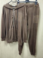 Komplet dresowy welurowy czekolada, r. Uni Plus Size Italy !!!