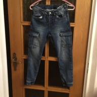 SPODNIE JEANS H/M 146 JOGGER GRANAT KIESZ JNOWE