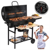 GRILL WĘGLOWY OGRODOWY TERMOMETR POPIELNIK DWA RUSZTY 35X70CM