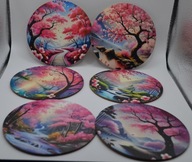 Podkładki pod kubki Kwitnąca Wiśnia – zestaw 6 szt. (7)