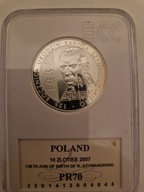 10 zł - 125. rocznica urodzin Karola Szymanowskiego - GRADING PCG PR70