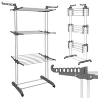 Suszarka na Pranie Pionowa Wielopoziomowa na Kółkach Szara Werdano Home