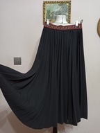 MOTIVE & MORE elegancka długa czarna SPÓDNICA plisowana 36/38