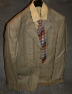 LETNI GARNITUR MĘSKI KOMPLET 4 CZĘŚCI - MARYNARKA SPODNIE KOSZULA KRAWAT