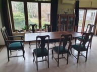 Jadalnia rozkładany stół, sześć krzeseł i dwa fotele sowy do negocjacji