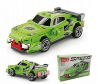Klocki Konstrukcyjne SPEED Auto Wyścigowe z Napędem Pull-Back - Zielone