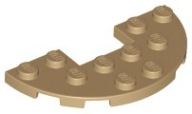 LEGO - Płytka Półokrągła 3x6 - Dark Tan - 18646 - 2 sztuki
