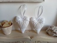 KORONKOWE SERCA DUŻE ZAWIESZKI BAWEŁNA KOMPLET 2 SZTUKI