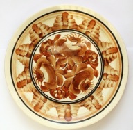 ZF KOŁO talerz do powieszenia, ręcznie malowany w kwiaty PRL