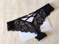 Stringi coeur joie czarne koronkowe 1938 cyrkonie