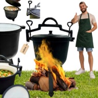 KOCIOŁEK ŻELIWNY GARNEK MYŚLIWSKI WĘGIERSKI DUŻY10L NA OGNISKO GRILL TRWAŁY