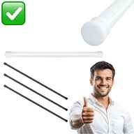 DRĄŻEK ROZPOROWY PRYSZNICOWY KARNISZ TELESKOPOWY UBRANIA 70x120 cm BIAŁY