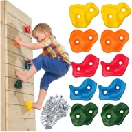 UCHWYTY DO WSPINACZKI KAMIENIE WSPINACZKOWE 10 SZT KOLOROWE DLA DZIECI 5+