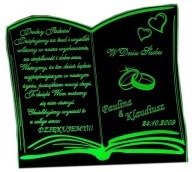 PODZIĘKOWANIA DLA RODZICÓW 4 KOLORY LED ŚLUB