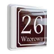 Popularny PODŚWIETLANY numer dom LED klasyczna tabliczka adresowa budynku J