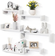 DB166 QILICZ Półki Ścienne 6szt Regał Wiszący Biały Nowoczesne Półki