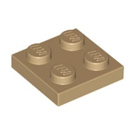 LEGO Płytka Plate 2x2 Dark Tan Ciemnopiaskowy 3022 12szt Nowe