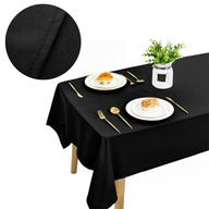 Obrus plamoodporny wodoodporny gładki na stół 220x140 cm GRUBY czarny