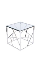 Kostka srebro glamour SREBRNA stal nierdzewna stolik