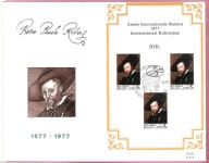 Belgia 1977, FDC ark. malarstwo, P.Rubens