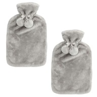 2x DUŻY TERMOFOR GUMOWY W POKROWCU OGRZEWACZ PLUSZOWY W SWETERKU NA WODĘ XL